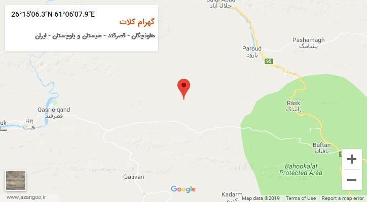 روستای گهرام کلات بر روی نقشه