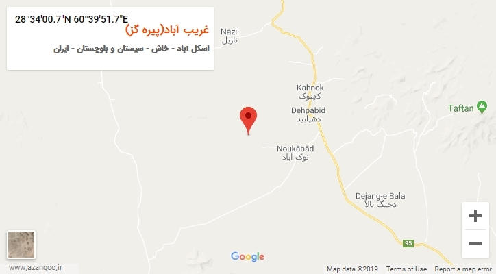 روستای غریب آباد(پیره گز) بر روی نقشه