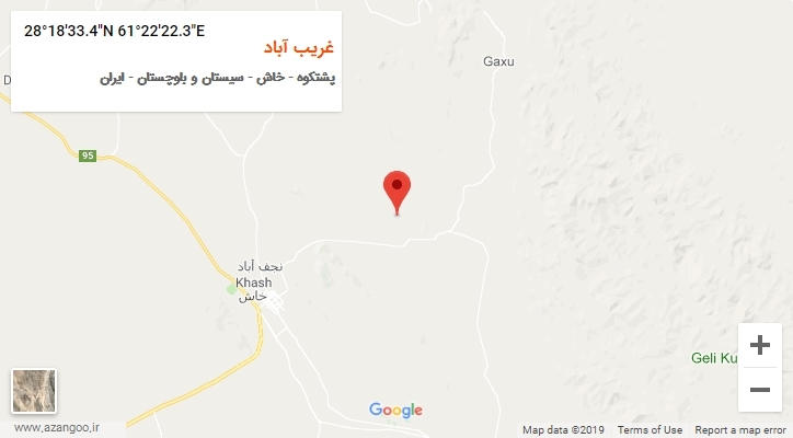 روستای غریب آباد بر روی نقشه