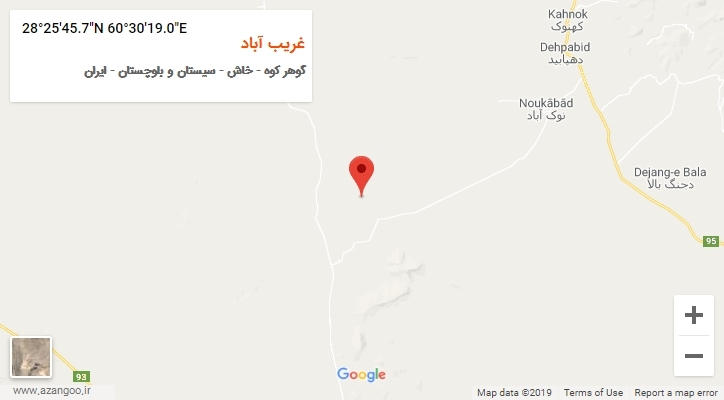 روستای غریب آباد بر روی نقشه