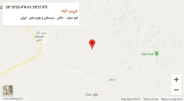 روستای غریب آباد بر روی نقشه