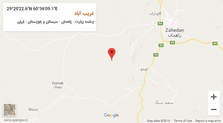 روستای غریب آباد بر روی نقشه