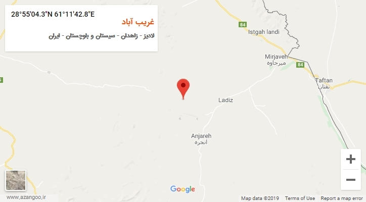 روستای غریب آباد بر روی نقشه