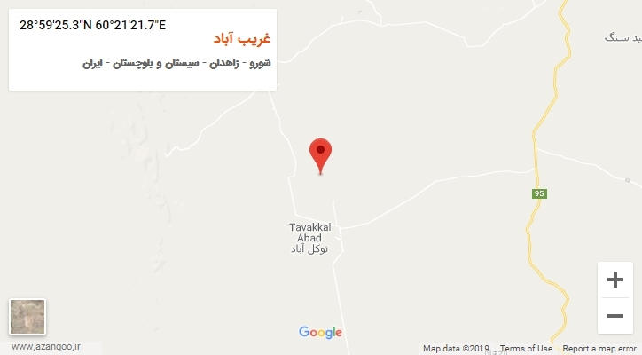 روستای غریب آباد بر روی نقشه