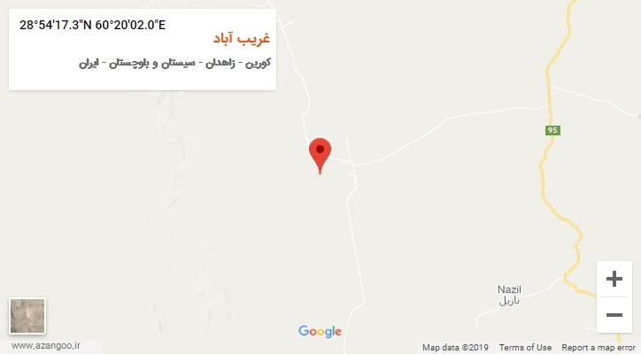 روستای غریب آباد بر روی نقشه