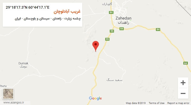 روستای غریب آبادلوچان بر روی نقشه