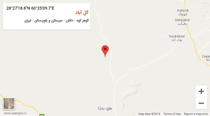روستای گل آباد بر روی نقشه