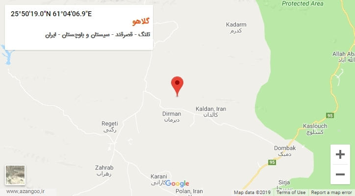 روستای گلاهو بر روی نقشه