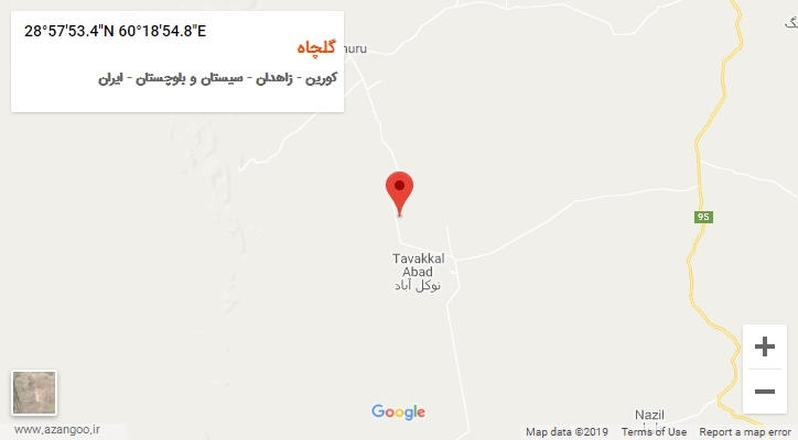 روستای گلچاه بر روی نقشه