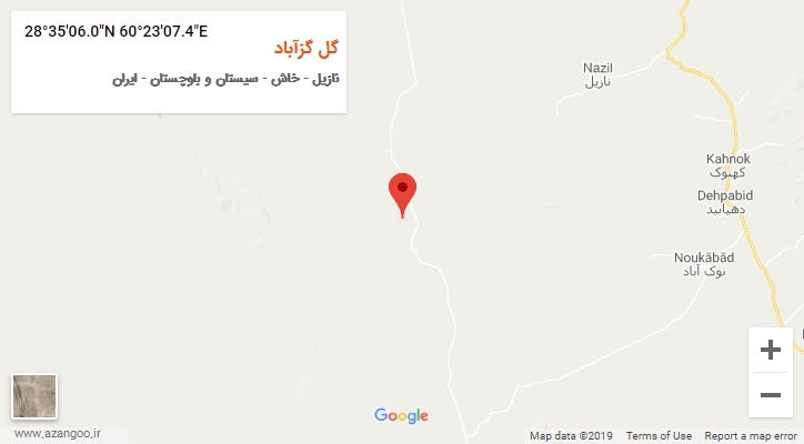 روستای گل گزآباد بر روی نقشه