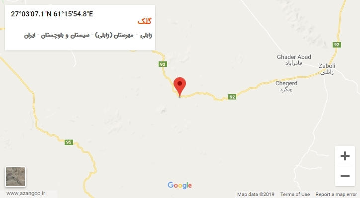 روستای گلک بر روی نقشه