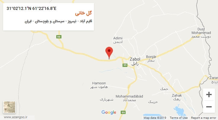 روستای گل خانی بر روی نقشه