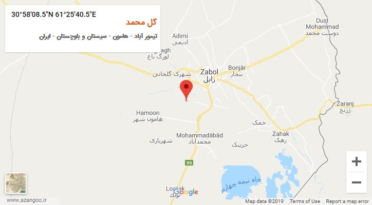 روستای گل محمد بر روی نقشه