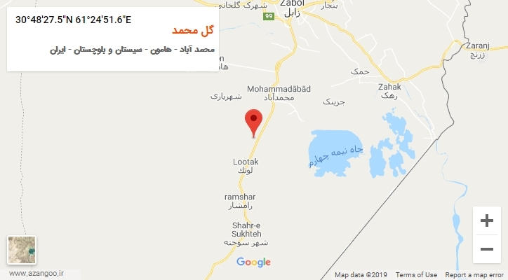 روستای گل محمد بر روی نقشه