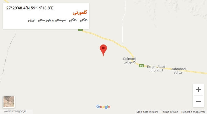 روستای گلمورتی بر روی نقشه