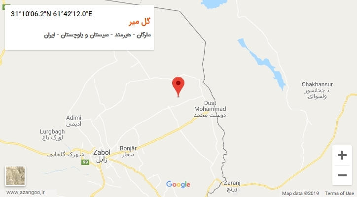 روستای گل میر بر روی نقشه