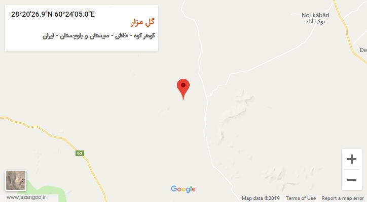روستای گل مزار بر روی نقشه