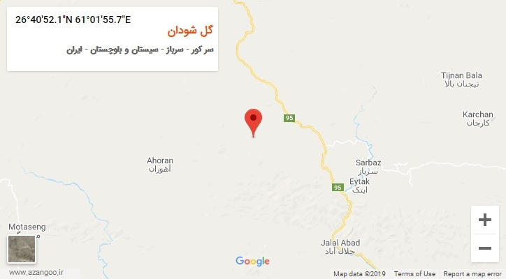 روستای گل شودان بر روی نقشه