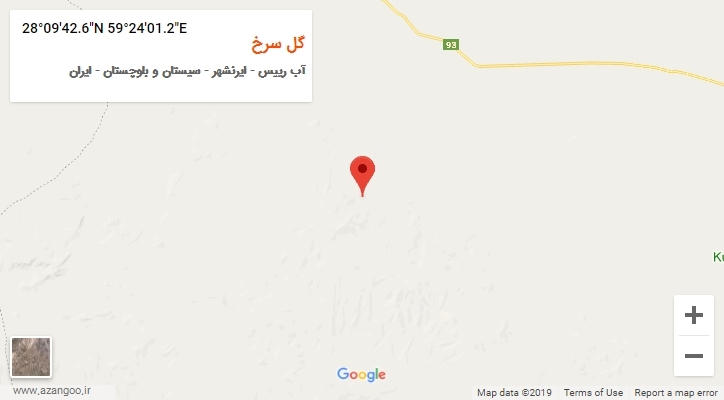 روستای گل سرخ بر روی نقشه