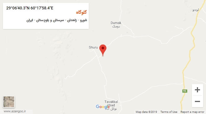 روستای گلوگاه بر روی نقشه