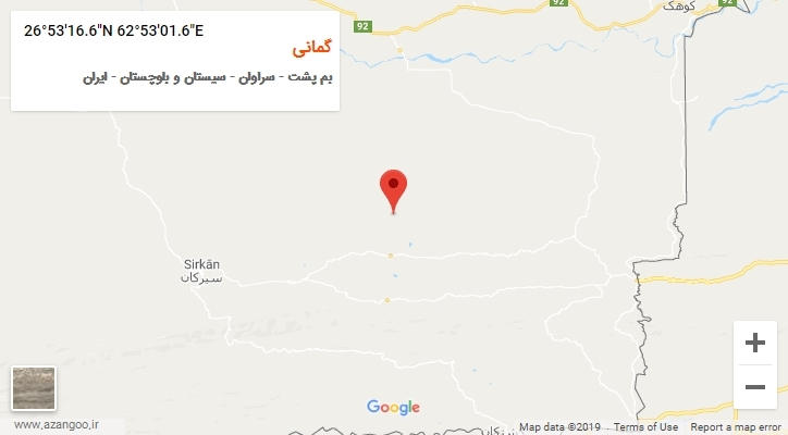 روستای گمانی بر روی نقشه
