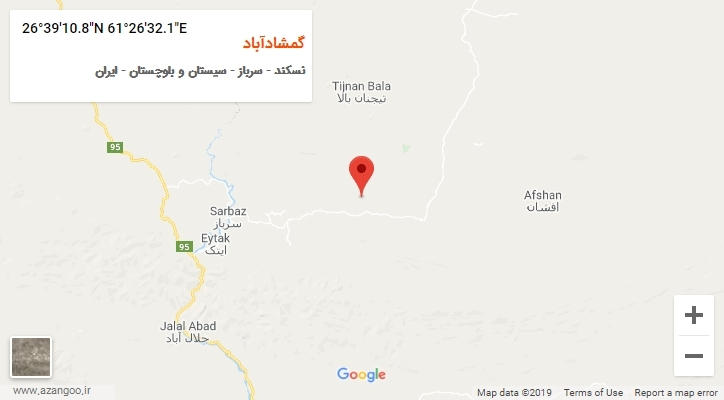 روستای گمشادآباد بر روی نقشه