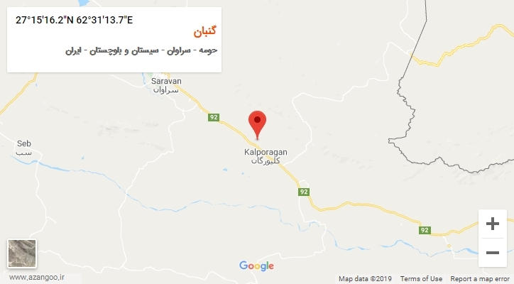 روستای گنبان بر روی نقشه