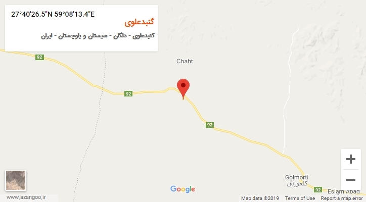 روستای گنبدعلوی بر روی نقشه