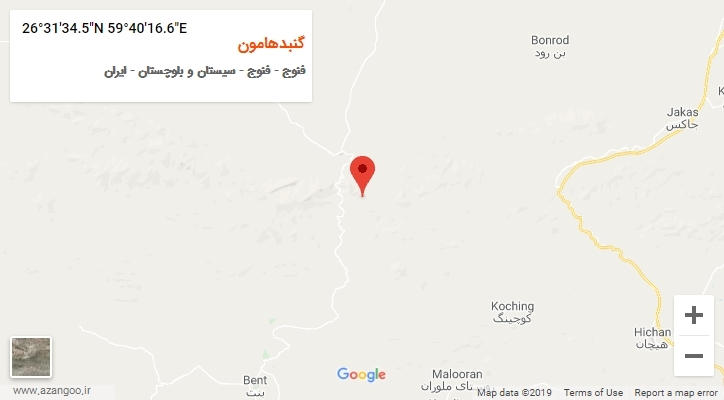 روستای گنبدهامون بر روی نقشه