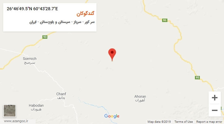روستای گندگوکان بر روی نقشه