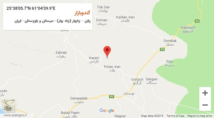 روستای گندوبازار بر روی نقشه