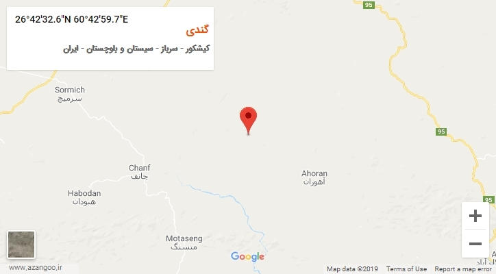 روستای گندی بر روی نقشه