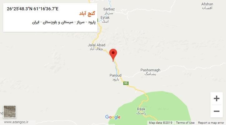 روستای گنج آباد بر روی نقشه