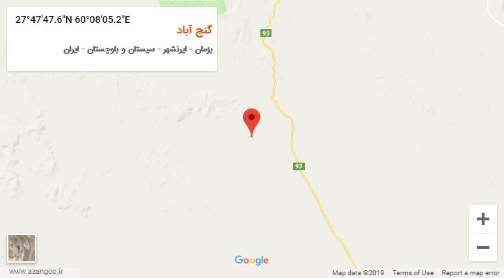 روستای گنج آباد بر روی نقشه