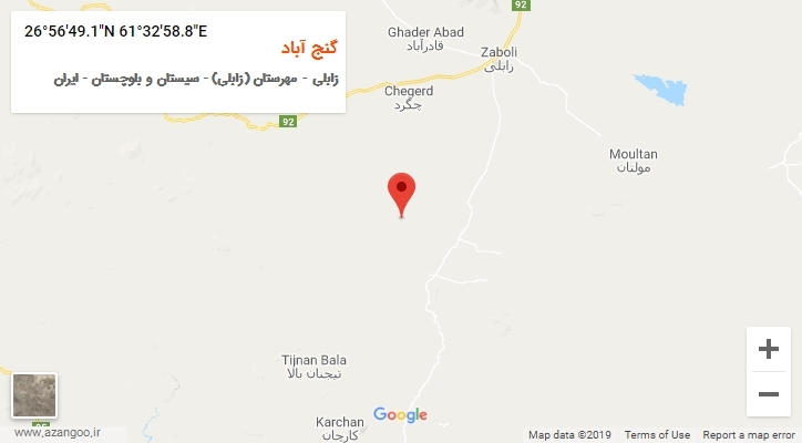 روستای گنج آباد بر روی نقشه