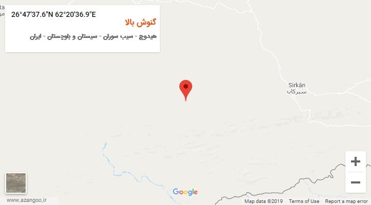 روستای گنوش بالا بر روی نقشه