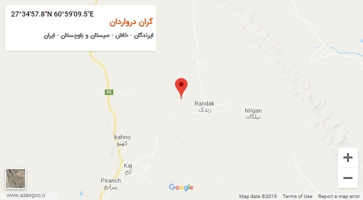 روستای گران درواردان بر روی نقشه