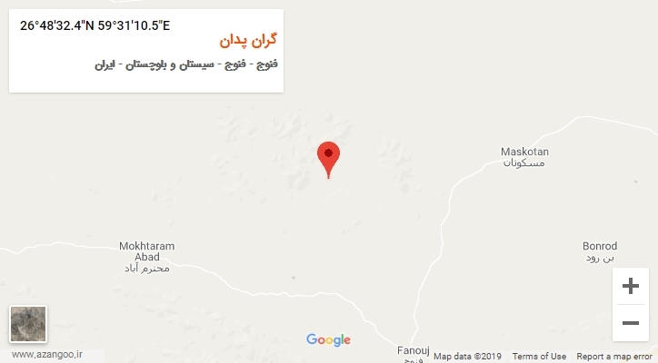 روستای گران پدان بر روی نقشه