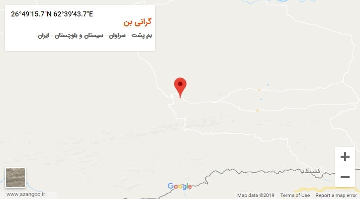 روستای گرانی بن بر روی نقشه