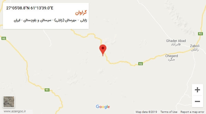 روستای گراوان بر روی نقشه