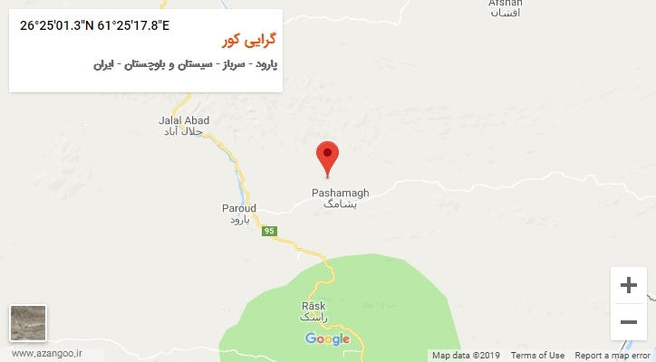 روستای گرایی کور بر روی نقشه