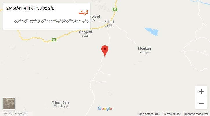 روستای گربک بر روی نقشه