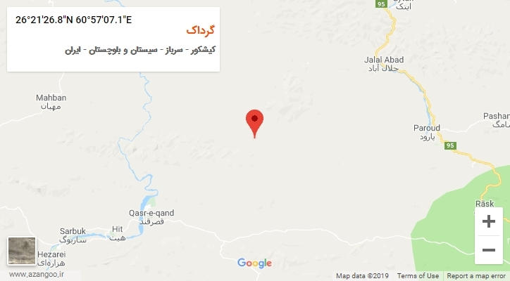 روستای گرداک بر روی نقشه