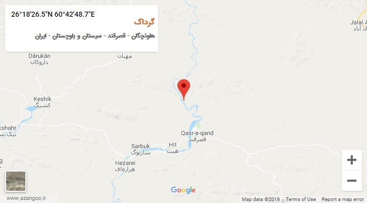 روستای گرداک بر روی نقشه