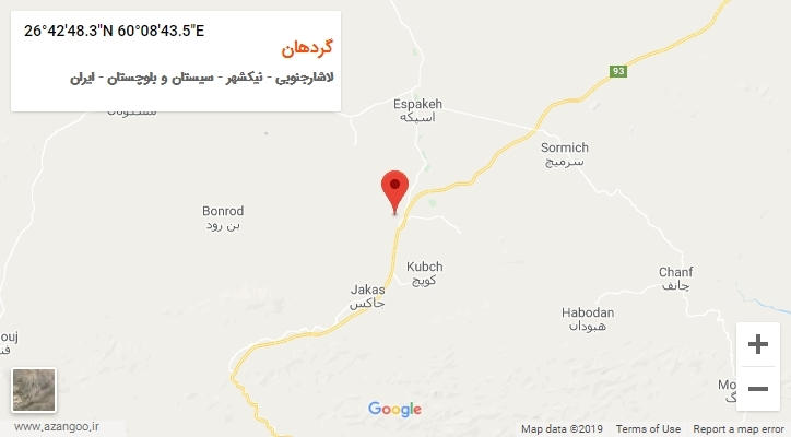 روستای گردهان بر روی نقشه