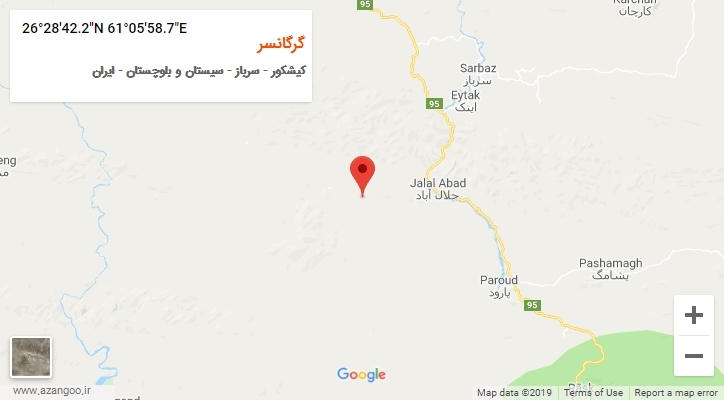 روستای گرگانسر بر روی نقشه