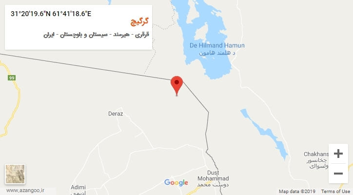 روستای گرگیچ بر روی نقشه
