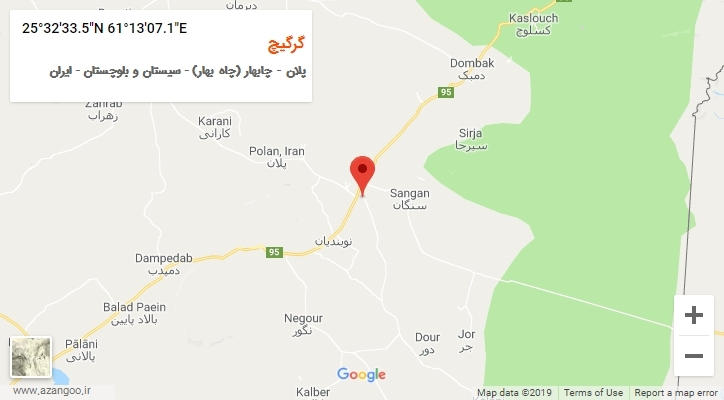 روستای گرگیچ بر روی نقشه