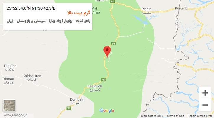 روستای گرم بیت بالا بر روی نقشه
