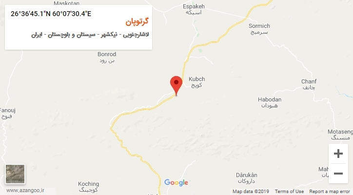 روستای گرتوپان بر روی نقشه